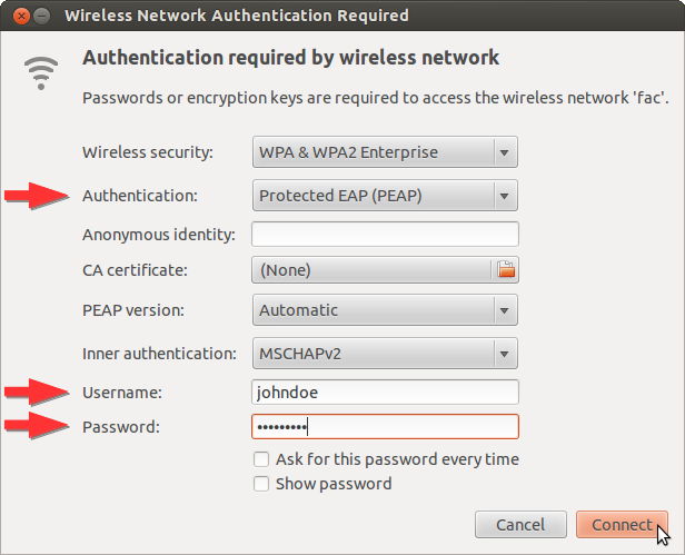id and password field screenshot